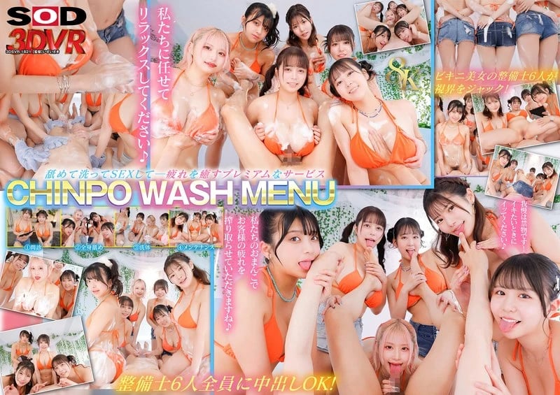 [VR] [8K] CHINPO WASH VR A full-body lewd inspection by six bikini mechanics. Licked all over! Washed! The ultimate harem cover art